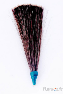 Touffe décorative à poils - long. 16-17 cm - marron-crème naturel